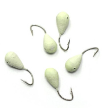 Мормышка вольфрамовая Яман Капля с отверстием точеная №4 1,1г (Фосфор)