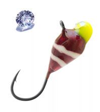 Мормышка вольфрамовая Lumicom Капля с ушком обмазка с камнем d5.0мм (RuPd, вишневая-винт )