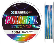 Плетеный шнур Mifine Colorful X8 100м