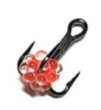 Тройник Яман с икринкой №10 (Флуоресцентный Красный)