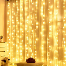 Гирлянда занавес светодиодная Шары прозрачные 3*2м (Желтый)