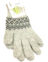 Перчатки шерстяные (Серый с рисунком)