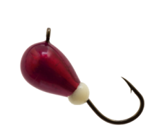 Мормышка вольфрамовая Lumicom Капля с ушком обмазка d5.0мм (№2, С камнем, вишня)