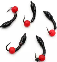 Мормышка вольфрамовая Яман Лесотка безнасадочная фц. красный Шар №3 d3мм 0,6г (Черный)