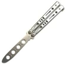 Нож Бабочка Тренировочный Тупое лезвие (Серебристый)