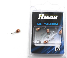 Мормышка вольфрамовая Яман Капля с фосфором с отверстием №4,5 1,2г (Медь)
