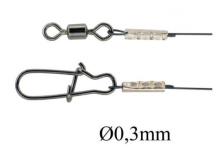 Поводок BIGULOV титан 25см, 10кг (2шт), Лайт