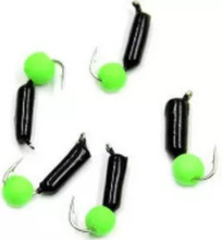 Мормышка вольфрамовая Яман Гвоздешарик черный безнасадочная d3мм 0,85г (Зеленый неон)