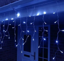Гирлянда светодиодная водонепроницаемая Бахрома 0,6*6м (Синий)