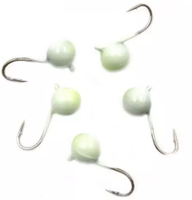 Мормышка вольфрамовая Яман Дробь с ушком точеная №5 1,2г (Фосфор)