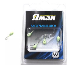 Мормышка вольфрамовая Яман Капля с отверстием №4,5 1,2г (Фосфор)