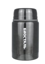 Термос Biostal, 0,5л (NTS-500V), c ш/г, суповой с ложкой, вороненая сталь