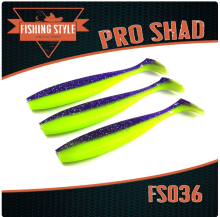 Приманка силиконовая Fishing Style Pro Shad 5&quot; 126мм (036, Violet Lime)
