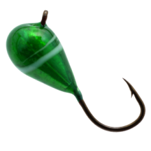 Мормышка вольфрамовая Lumicom Капля с ушком обмазка d3.2мм (зелёная-винт)