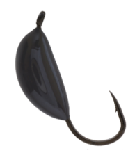 Mормышка вольфрамовая Lumicom Банан с ушком обмазка d3.0мм (BL, черная)