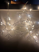 Гирлянда занавес светодиодная Роса Снежинка и Звезда 3м (Желтый)