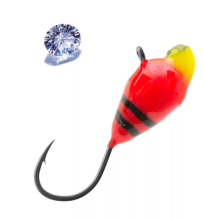 Мормышка вольфрамовая Lumicom Капля с ушком обмазка с камнем d4.0мм (OrBLd, оранжевая-винт)