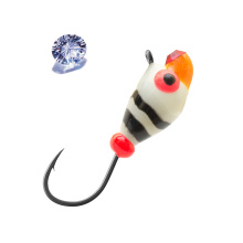 Мормышка вольфрамовая Lumicom Капля с ушком обмазка с камнем малек винт d3.2мм (MPBL, Белый фосфор)