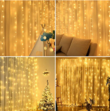 Гирлянда шторка Мишура Роса 3*3м (Желтый)