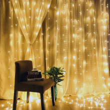 Гирлянда занавес светодиодная 320L 3*2м (Желтый)