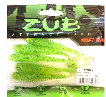 Приманка силиконовая Dunaev Zub-Swing 8,7см (351, Шартрез с блестками)