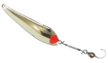 Блесна Пирс зимняя Окунёвая малая с мормышкой на цепочке 3г (Никель (Н))