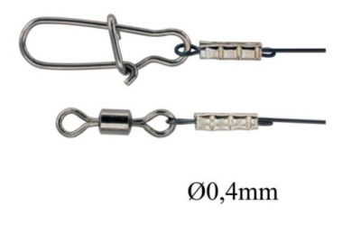 Поводок BIGULOV титан 30см, 15кг (2шт), Стандарт